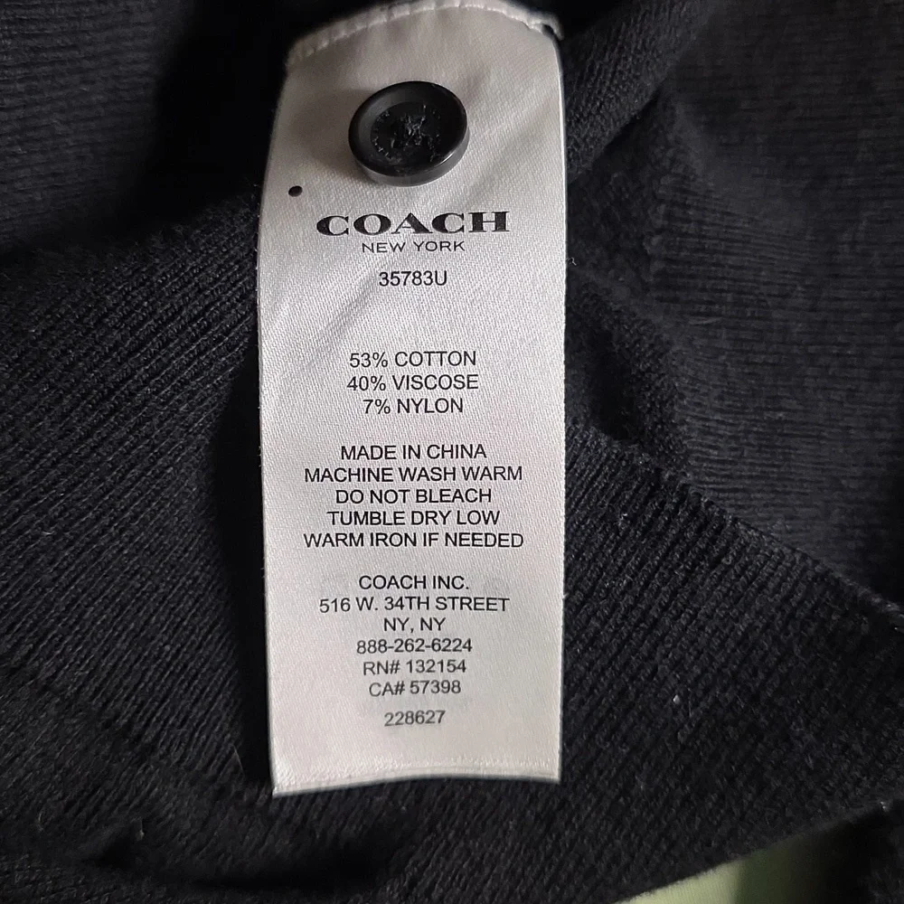 Coach Elegant Black Button-Up Cardigan